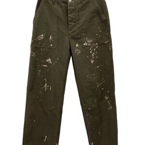 Auralee Khaki Brown Baker Satin Bleached Pants Size 3 BNWT